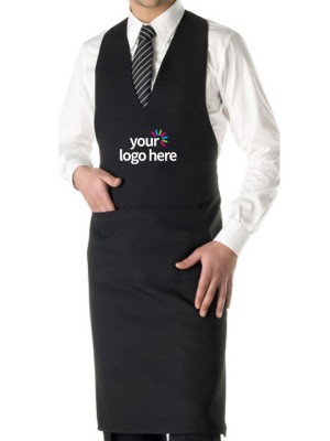 Professional Black V-Neck Apron